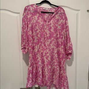 & Other Stories Pink and Cream Mini Dress